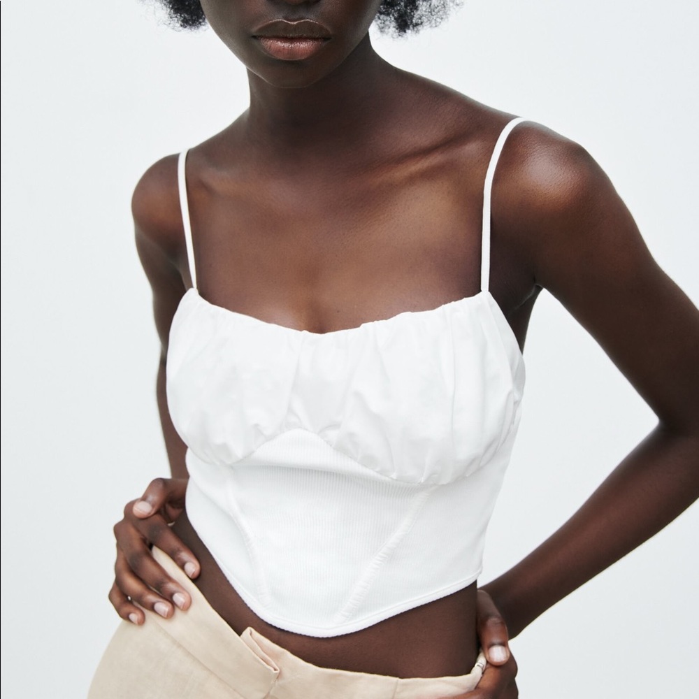 Zara white corset top